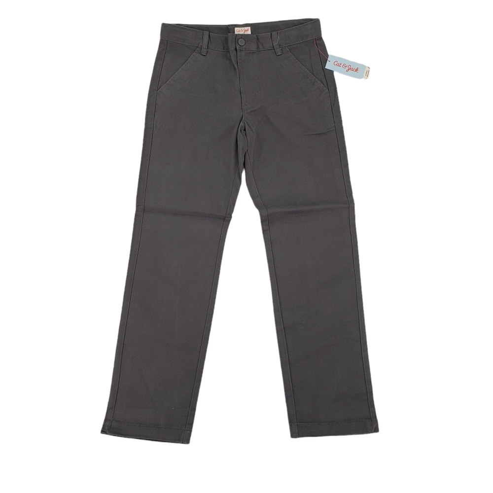 NWT Cat & Jack Boys School Uniform Pants Size 12 Husky Thundering Gray